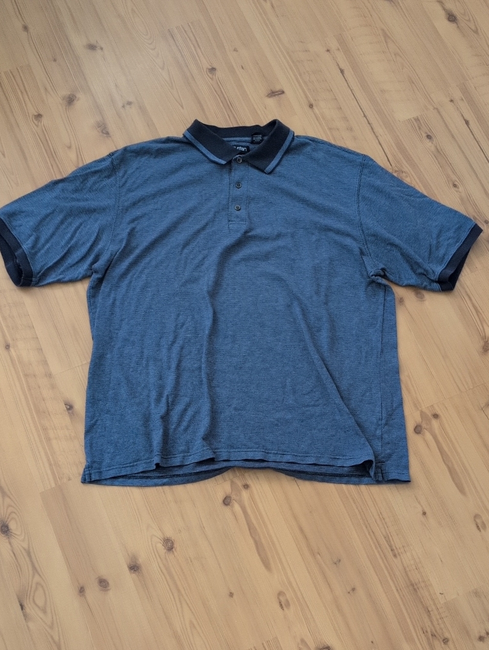 Puritan Blue Heather Polo with Contrast Navy Trim